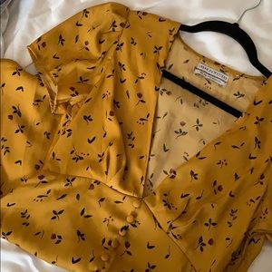 Button front Mustard floral dress